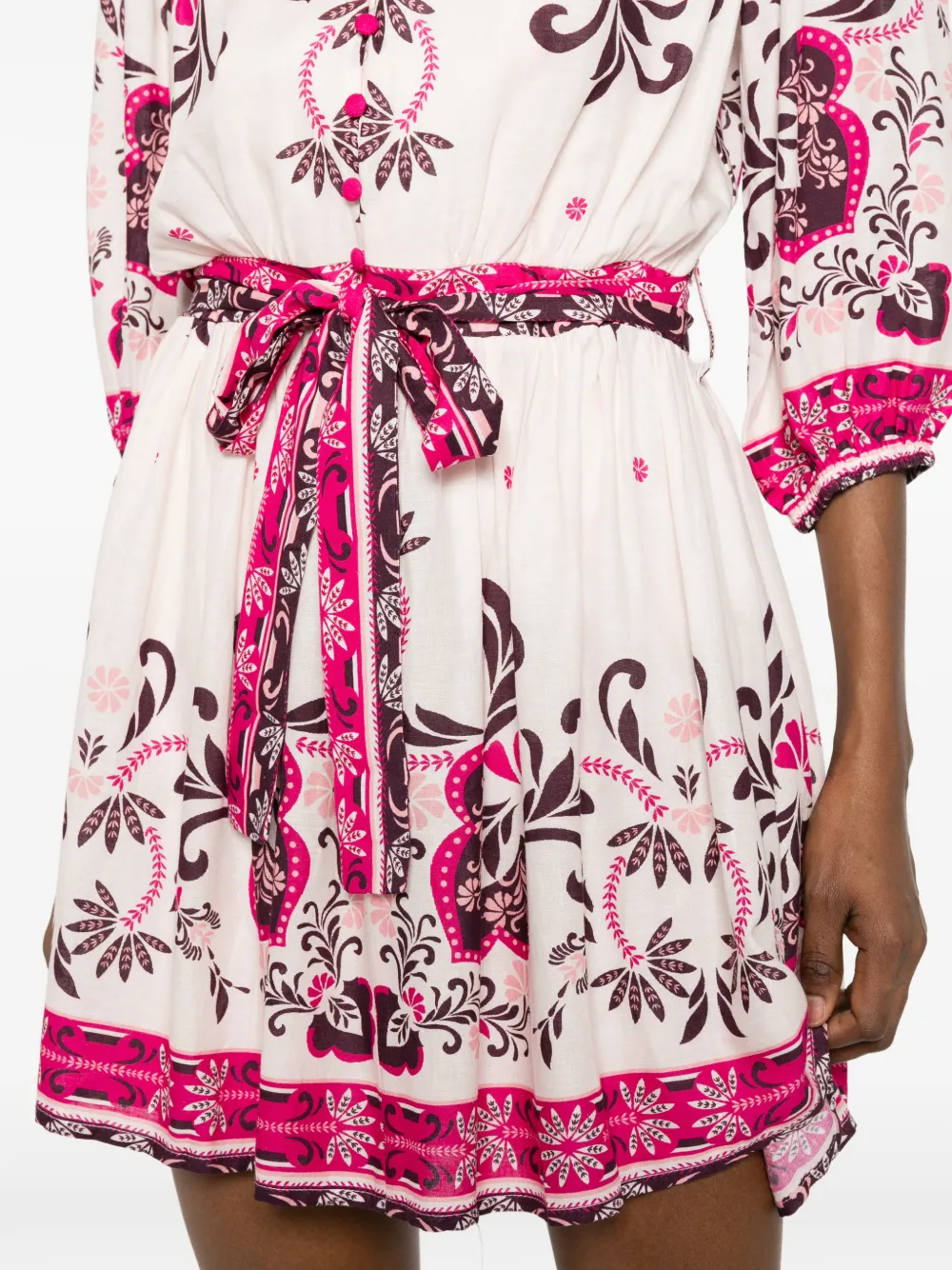 floral-print button-fastening midi dress