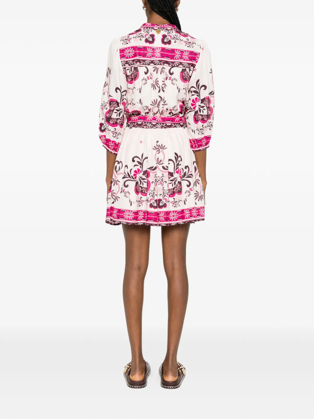 floral-print button-fastening midi dress