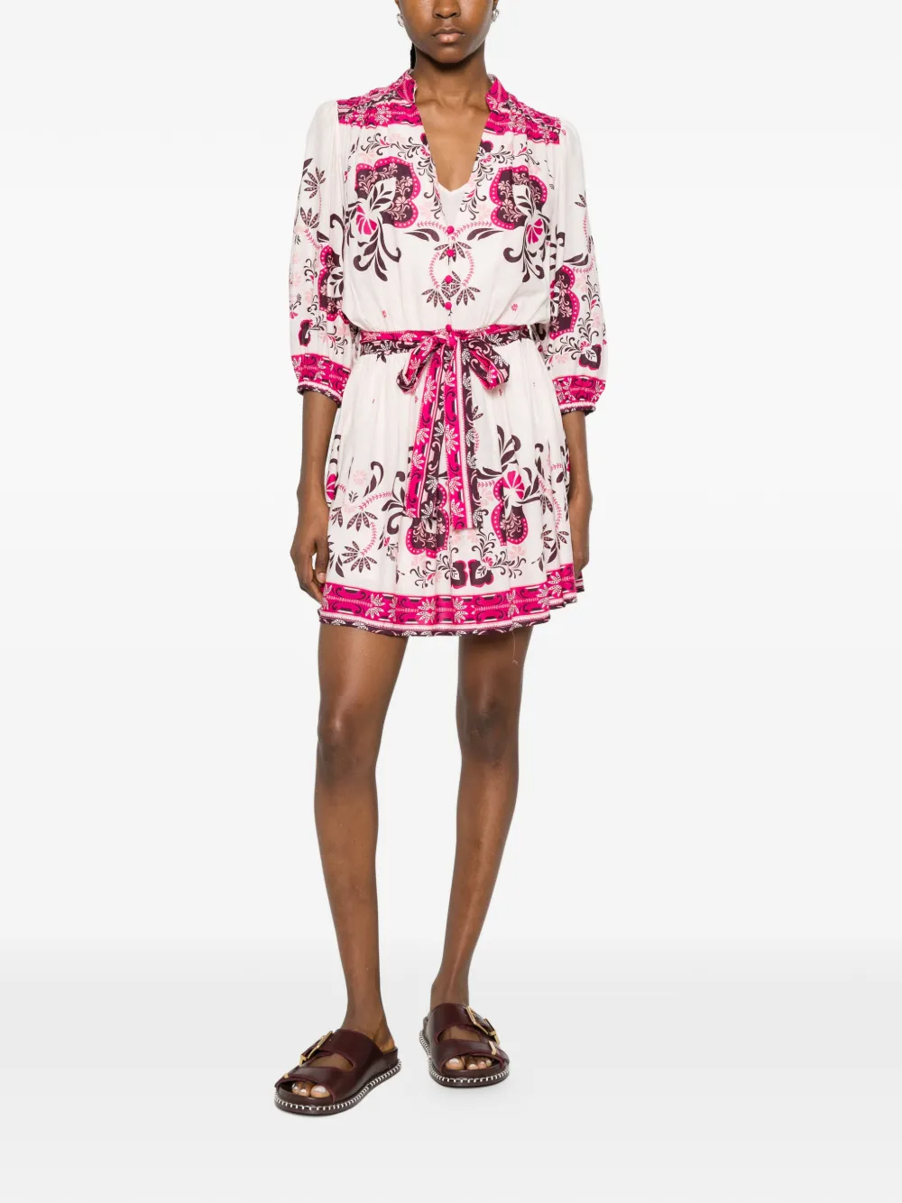 floral-print button-fastening midi dress