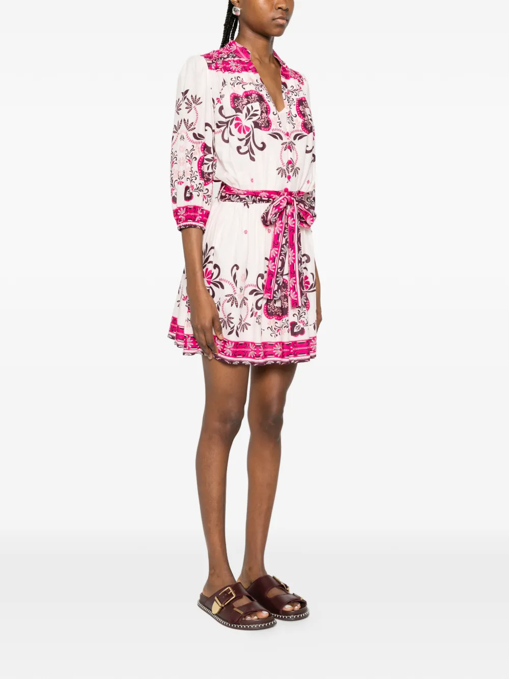 floral-print button-fastening midi dress