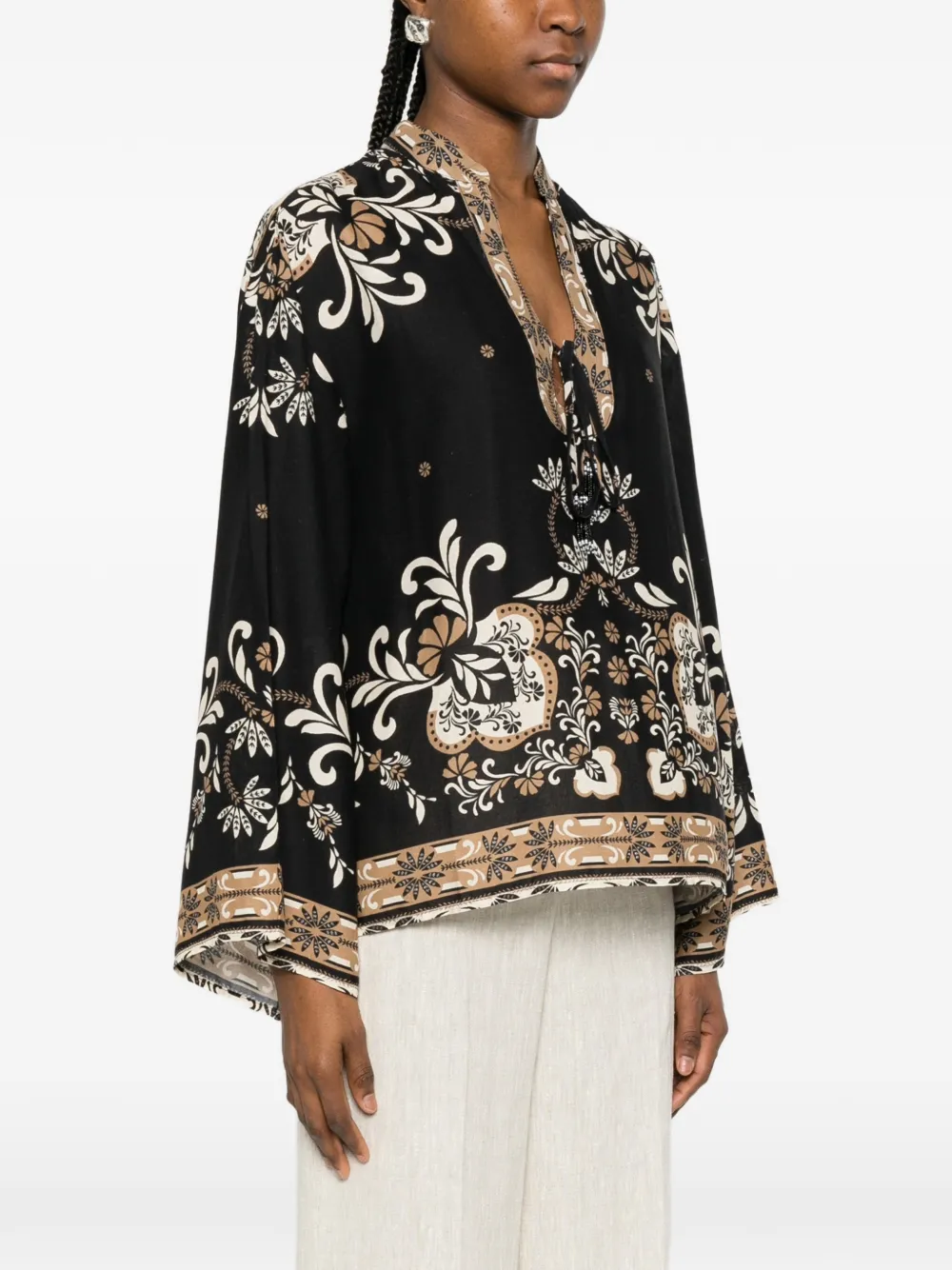 TWINSET Blouse met bloemenprint Zwart