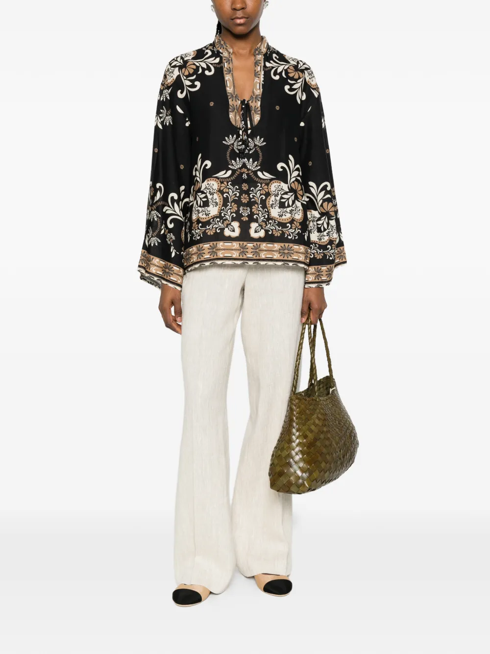 TWINSET Blouse met bloemenprint Zwart