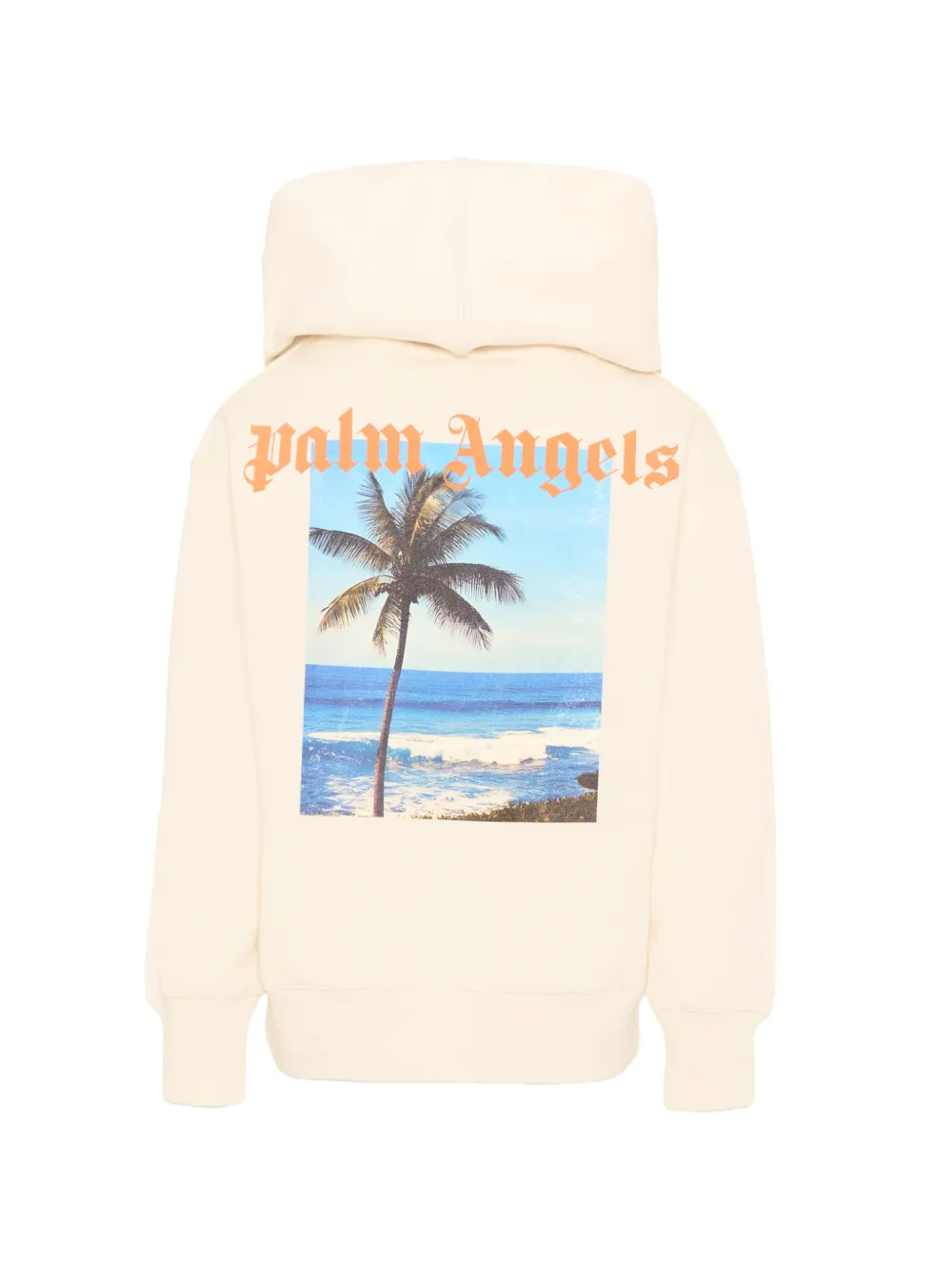 Palm Angels Kids Sweater met capuchon en print Beige
