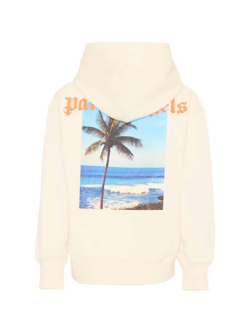 Palm Angels Kids Sweater met capuchon en print Beige