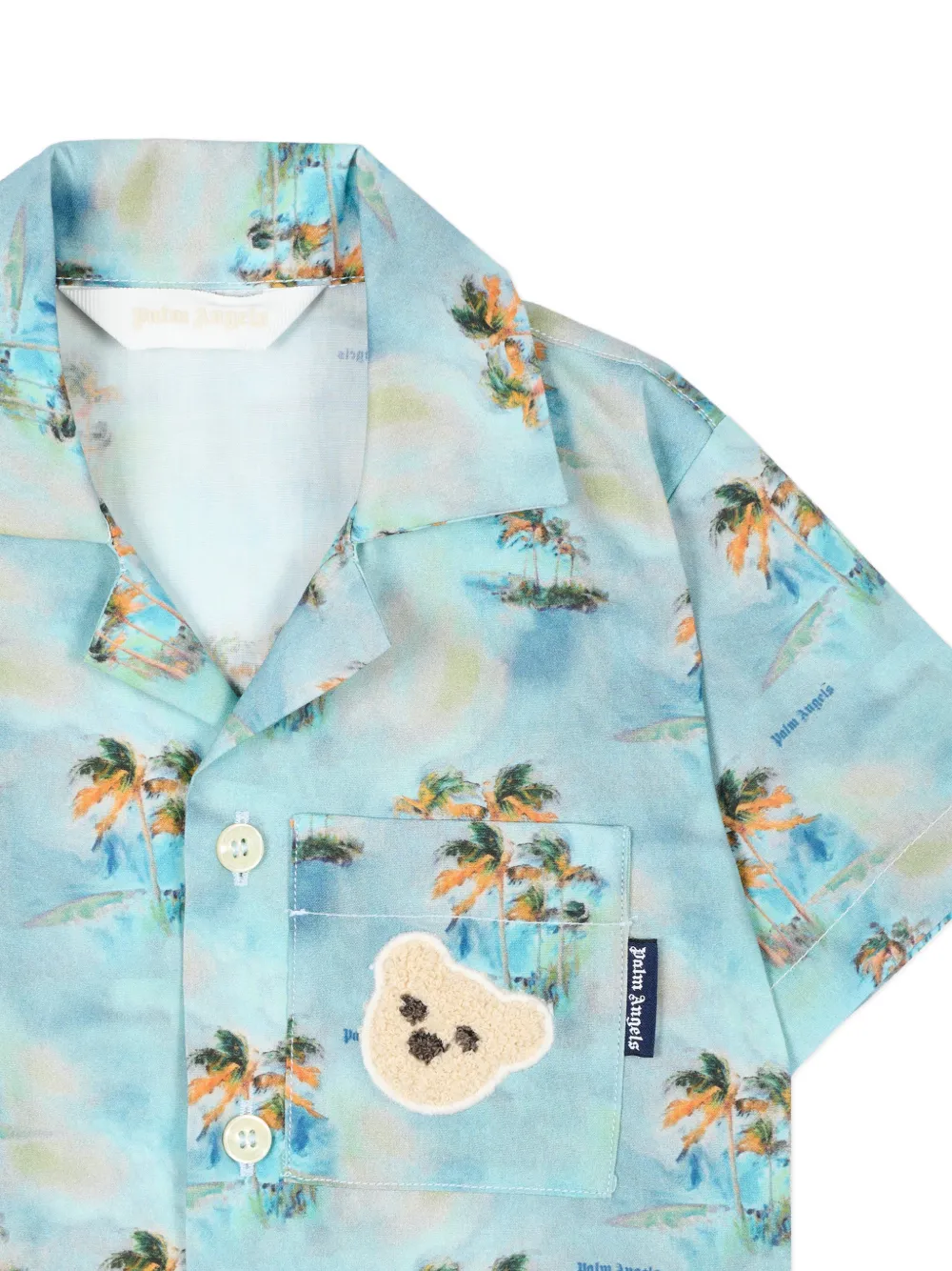 Palm Angels Kids Shirt met beerprint Blauw
