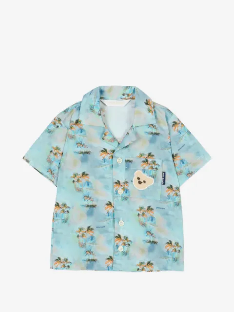 Palm Angels Kids bear-motif print shirt