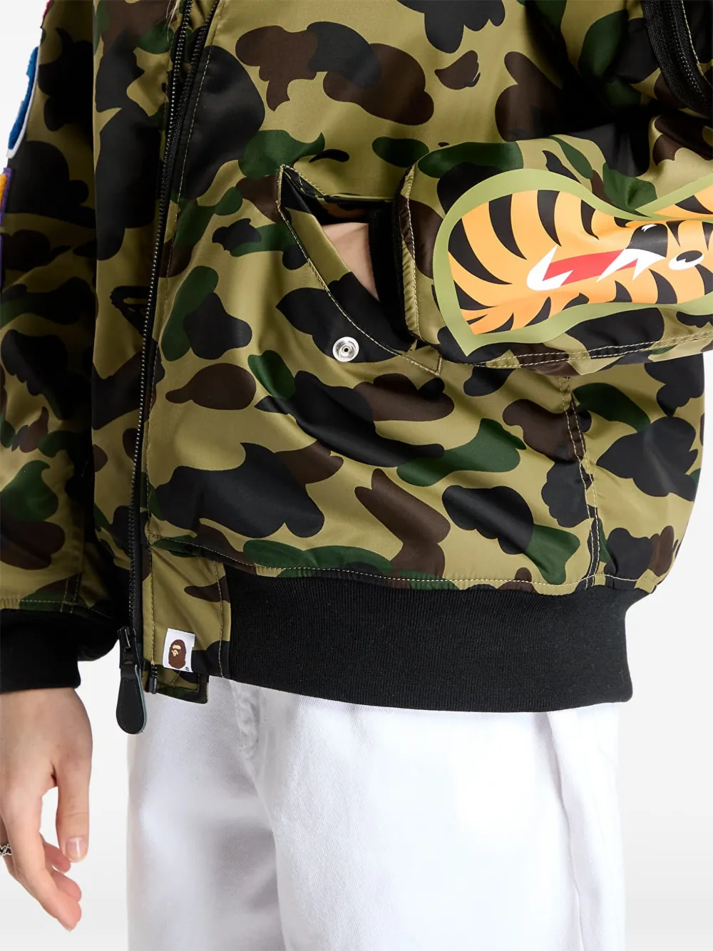 A BATHING APE Bomberjack met rits Groen