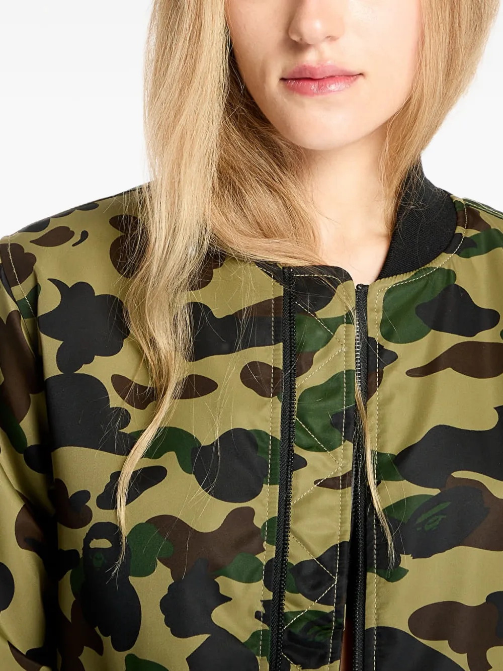 A BATHING APE Bomberjack met rits Groen