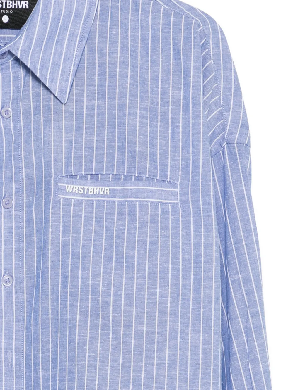  Wrstbhvr Striped Pocket Shirt - Blue 