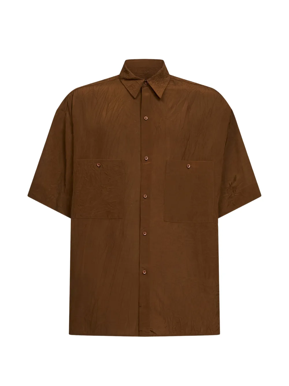 Uma Wang chest-pockets short-sleeve shirt - Braun