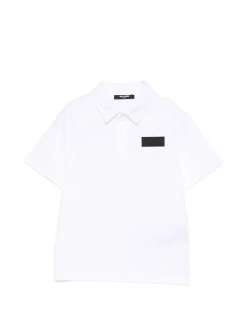 Balmain Kids playera tipo polo con parche del logo