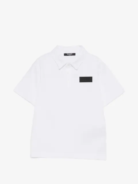 Balmain Kids logo-patch polo shirt