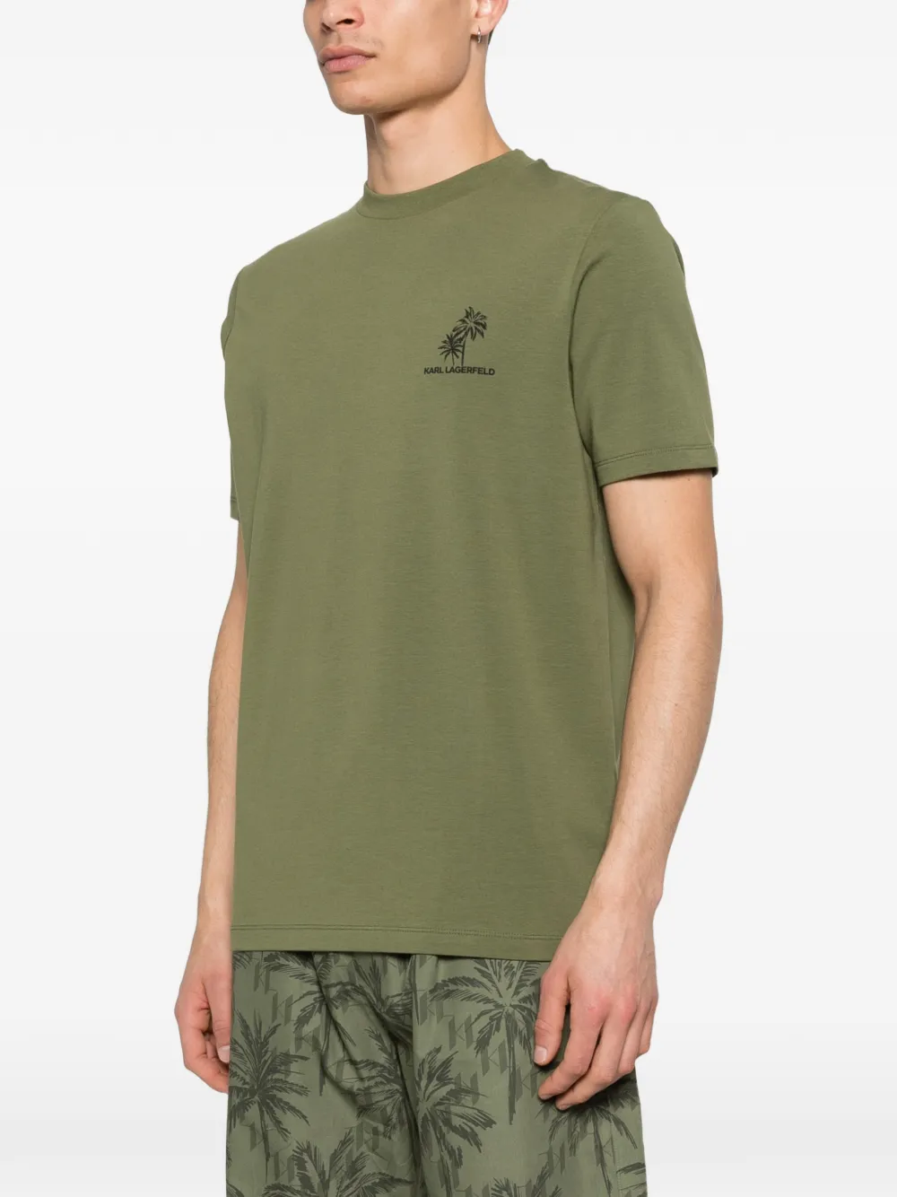 Karl Lagerfeld T-shirt met logoprint Groen