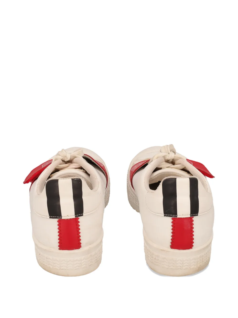  Gcds Stripe Strap Leather Sneakers - Neutrals 