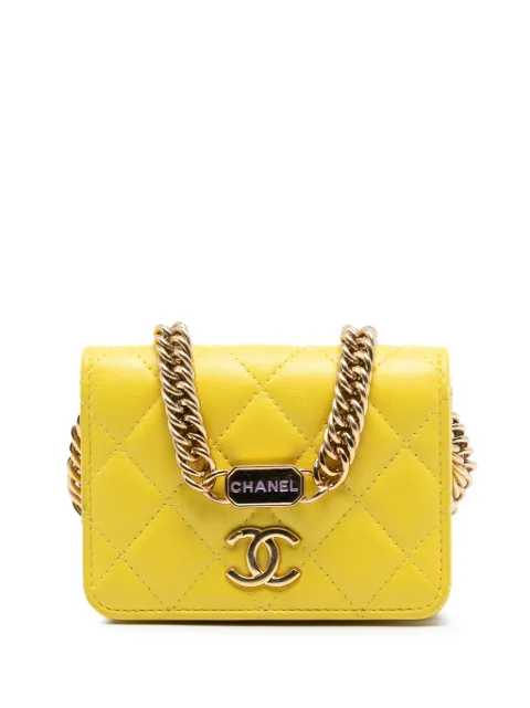 CHANEL Pre-Owned 2021-2025 Mini CC Quilted Lambskin Chain with Charms Single Flap crossbody bag