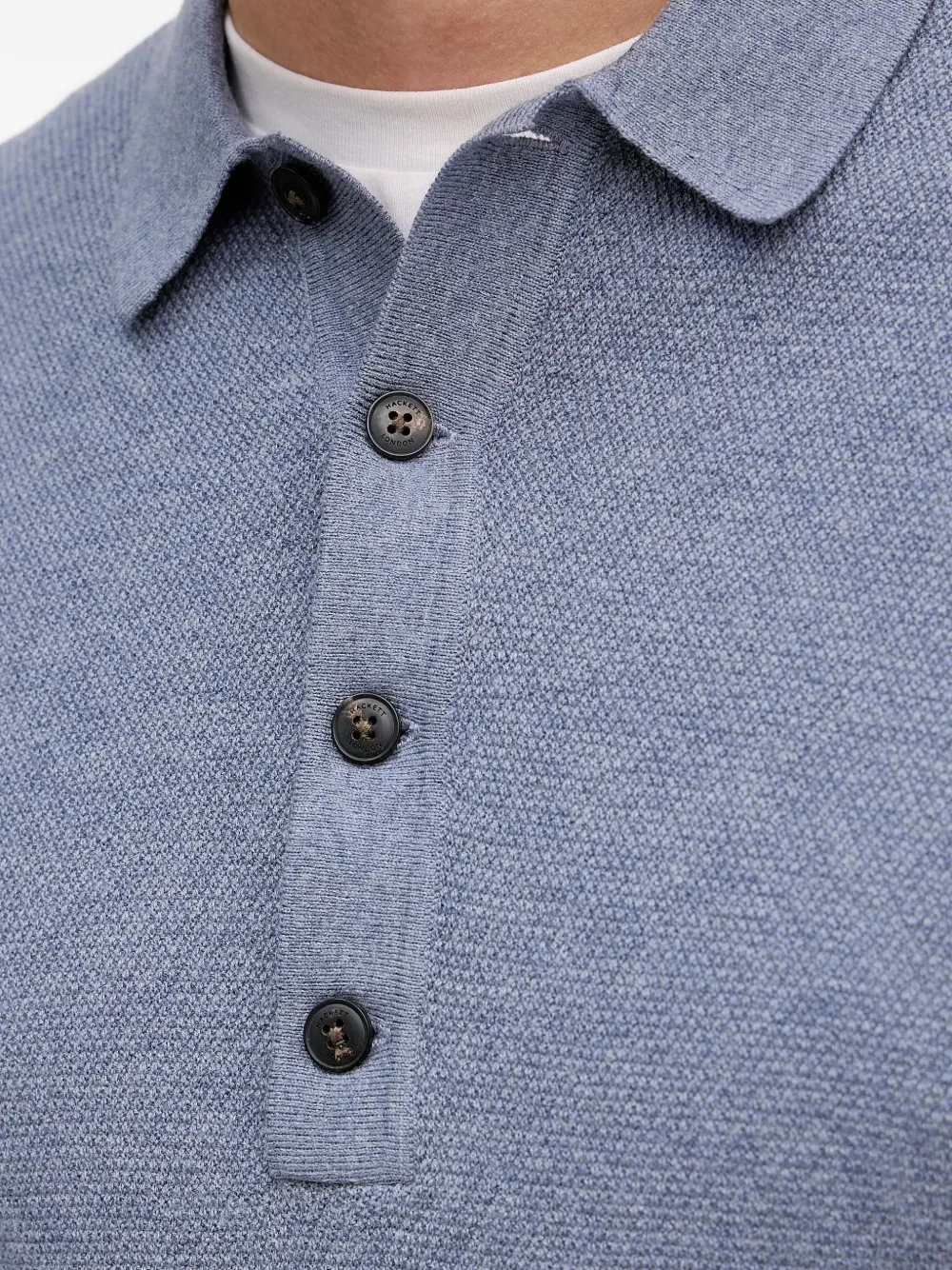 Hackett London Poloshirt met knoopsluiting Blauw