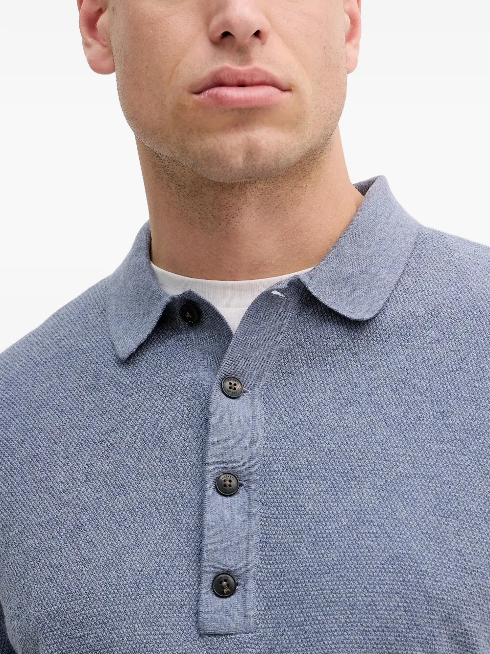 Hackett London Poloshirt met knoopsluiting Blauw