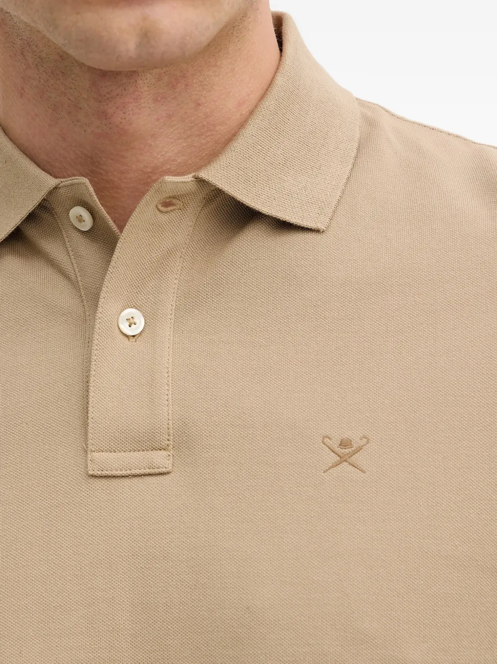 Hackett London Poloshirt met lange mouwen Beige
