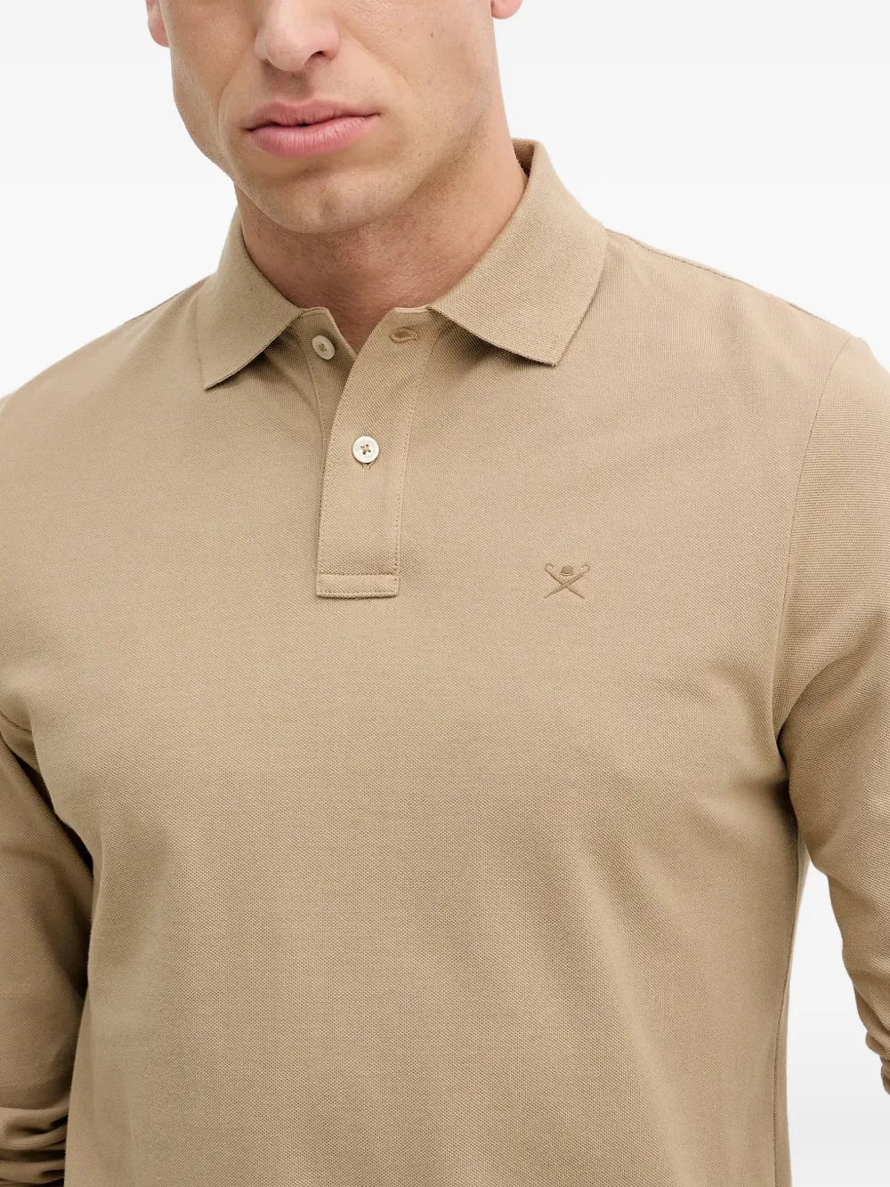 Hackett London Poloshirt met lange mouwen Beige