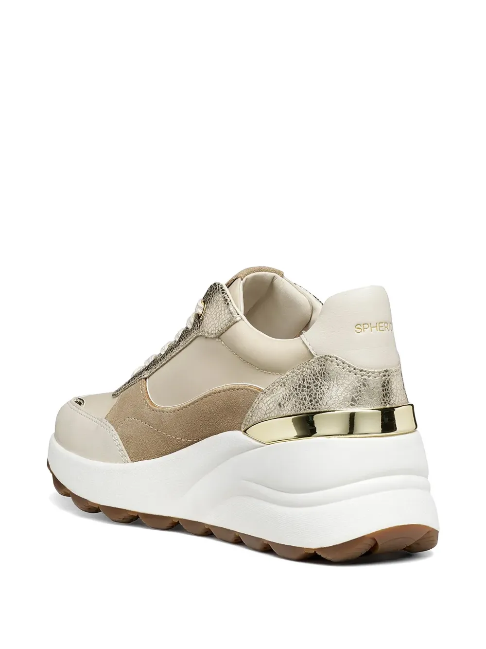 Geox Spherica Ec13 sneakers met metallic vlakken Beige