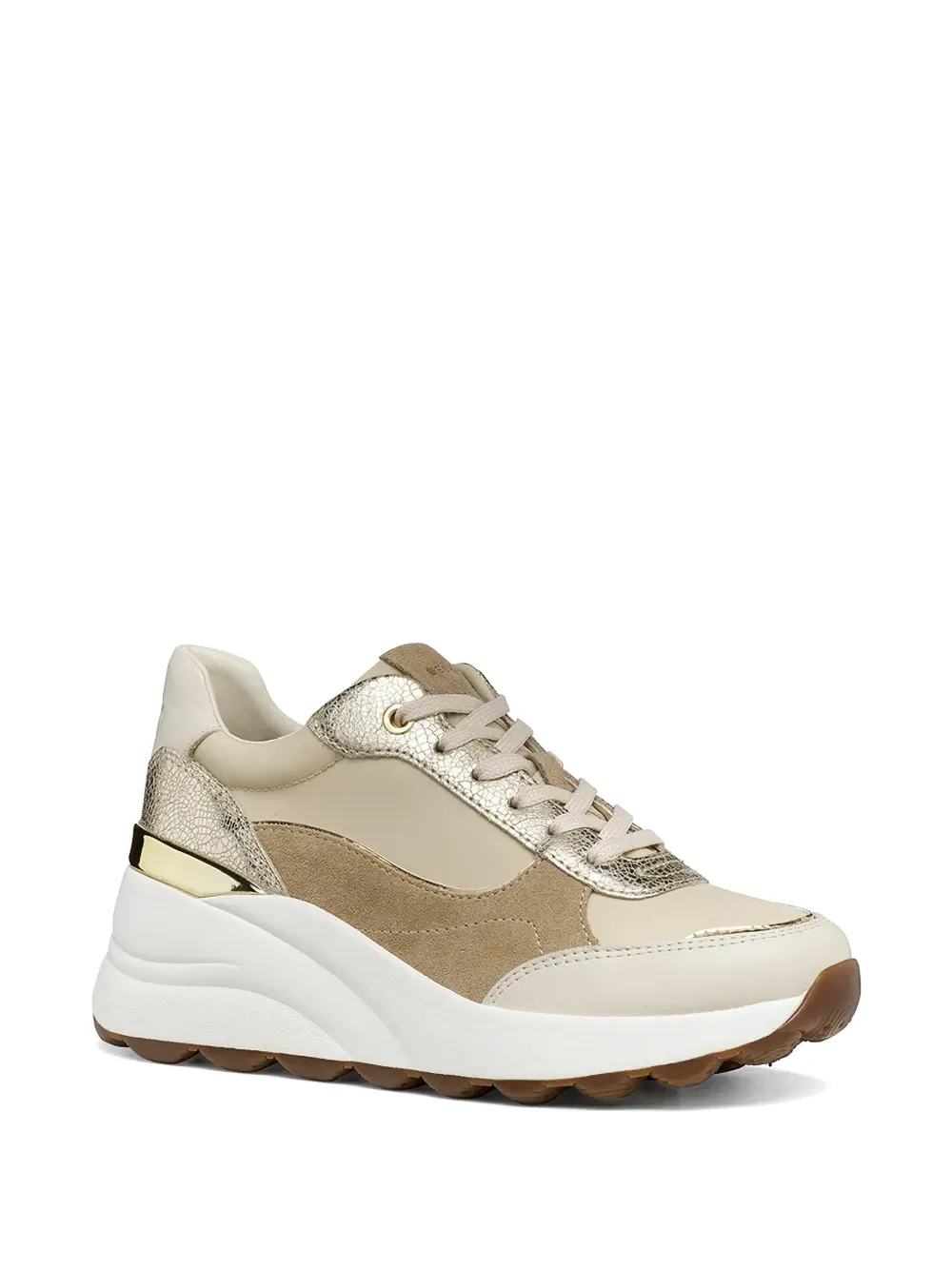 Geox Spherica Ec13 sneakers met metallic vlakken Beige