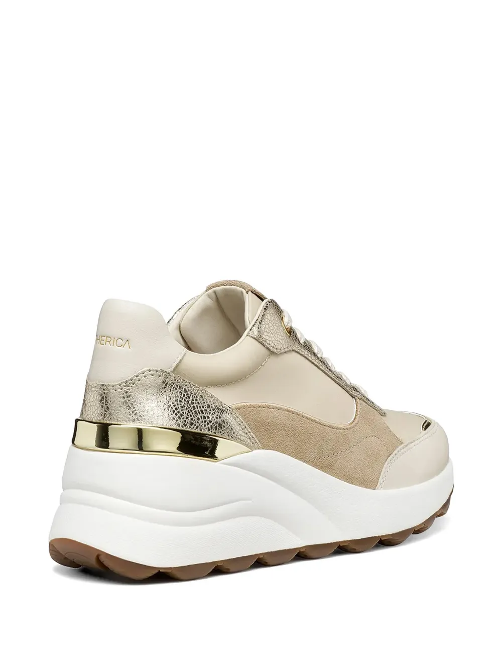 Geox Spherica Ec13 sneakers met metallic vlakken Beige