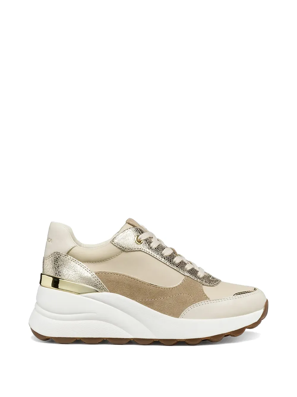 Geox Spherica Ec13 sneakers met metallic vlakken Beige