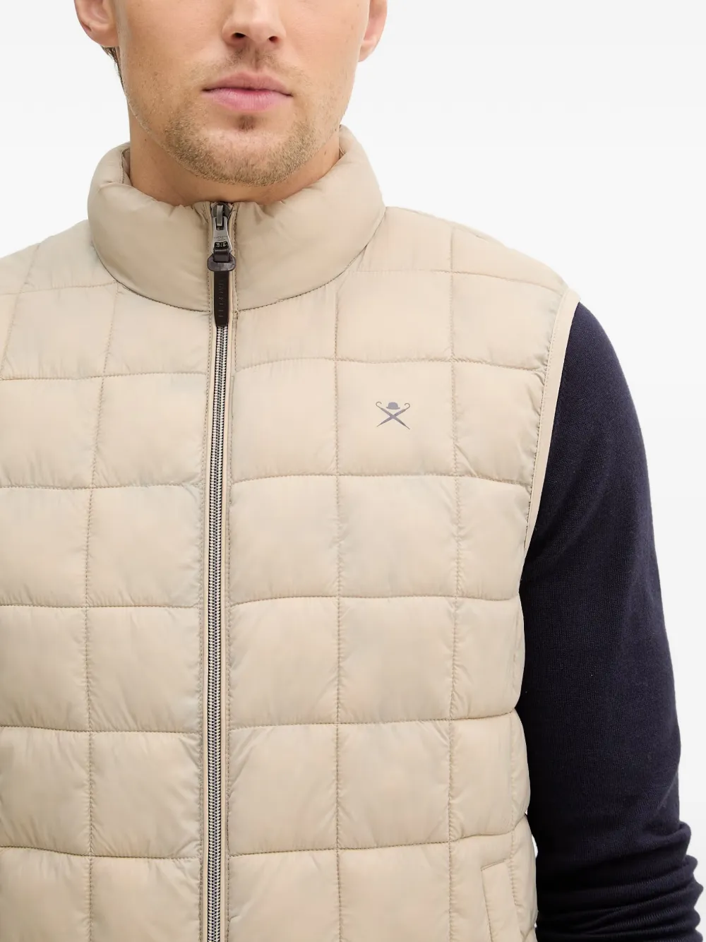 Hackett London Bodywarmer met geborduurd logo Beige
