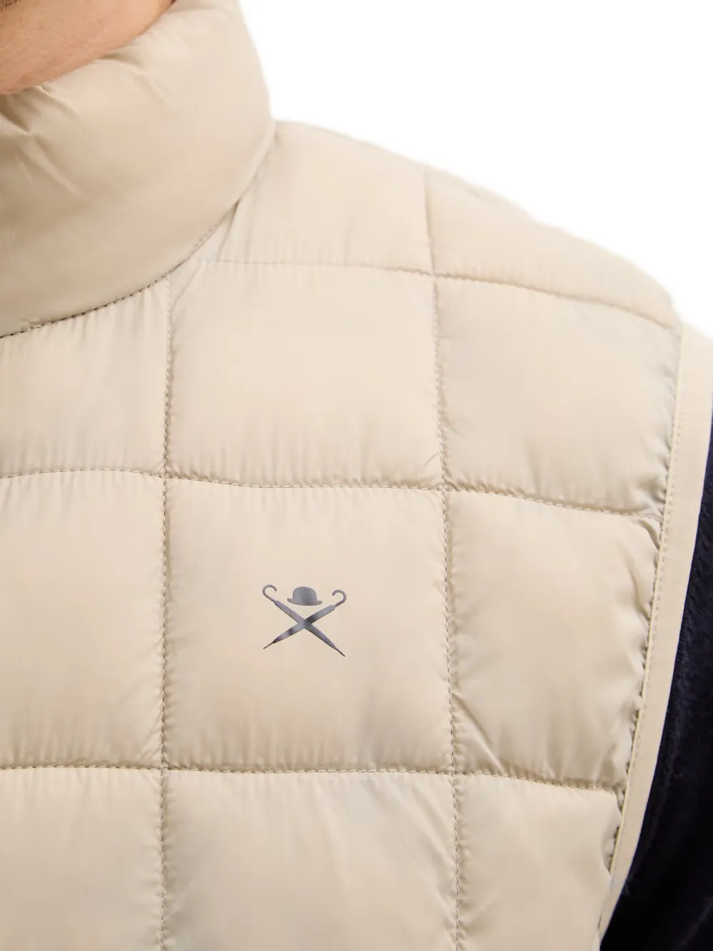 Hackett London Bodywarmer met geborduurd logo Beige