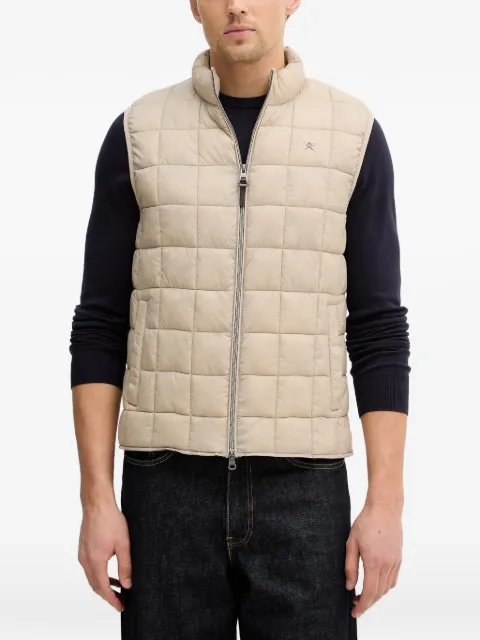 Hackett London quilted logo-embroidery gilet