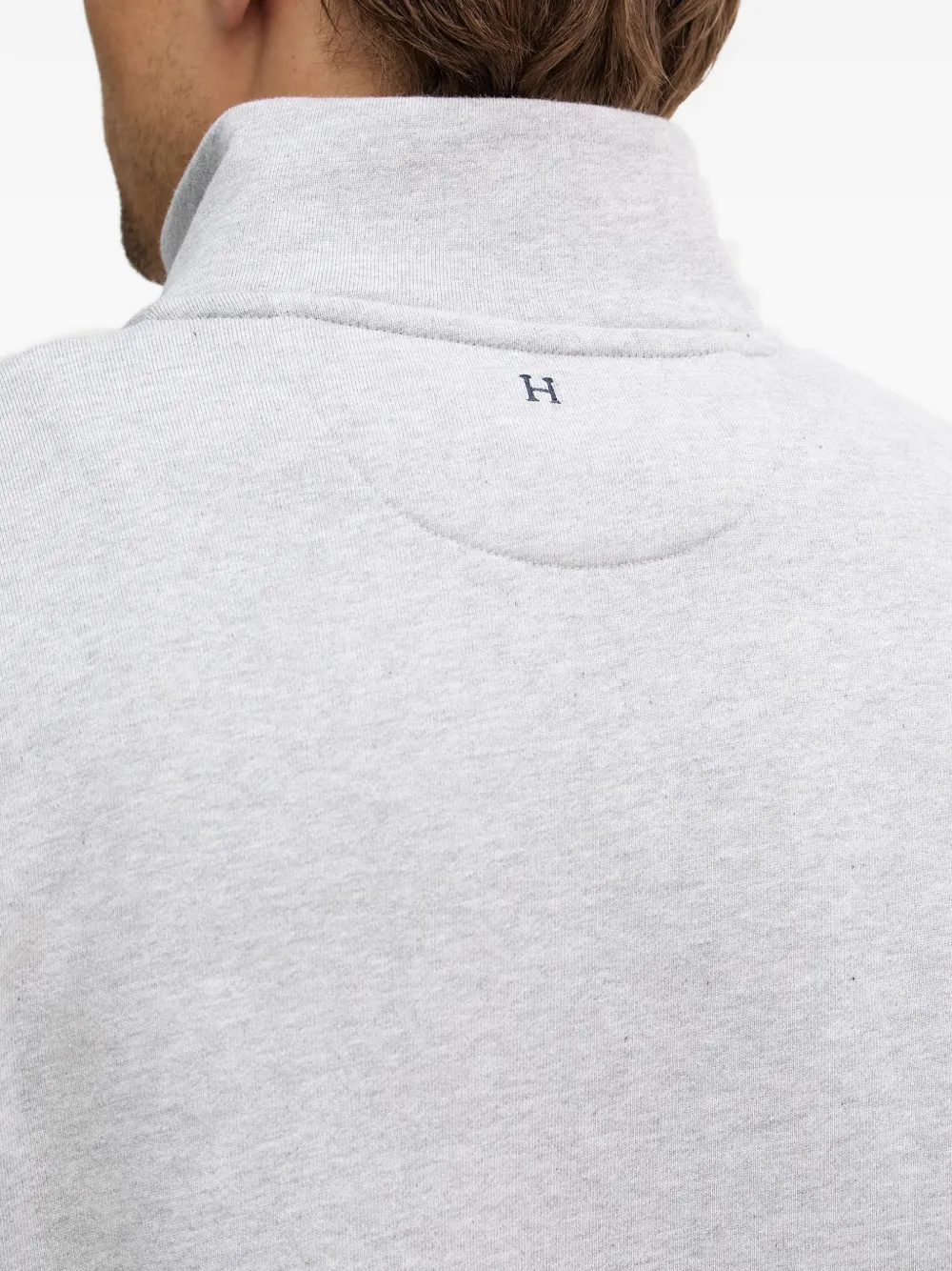 Hackett London Sweater met halve rits Grijs