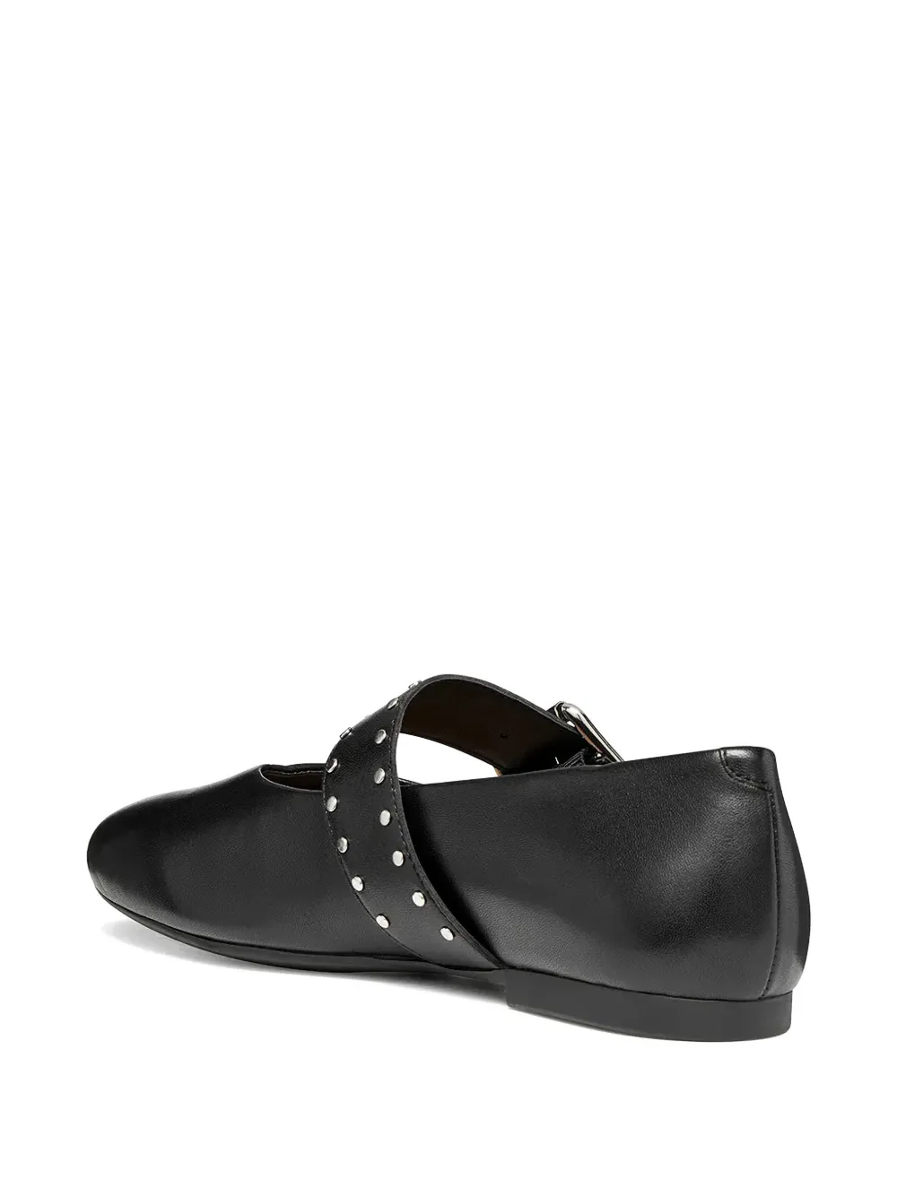 Geox Palmaria ballerina's met gesp en studs Zwart