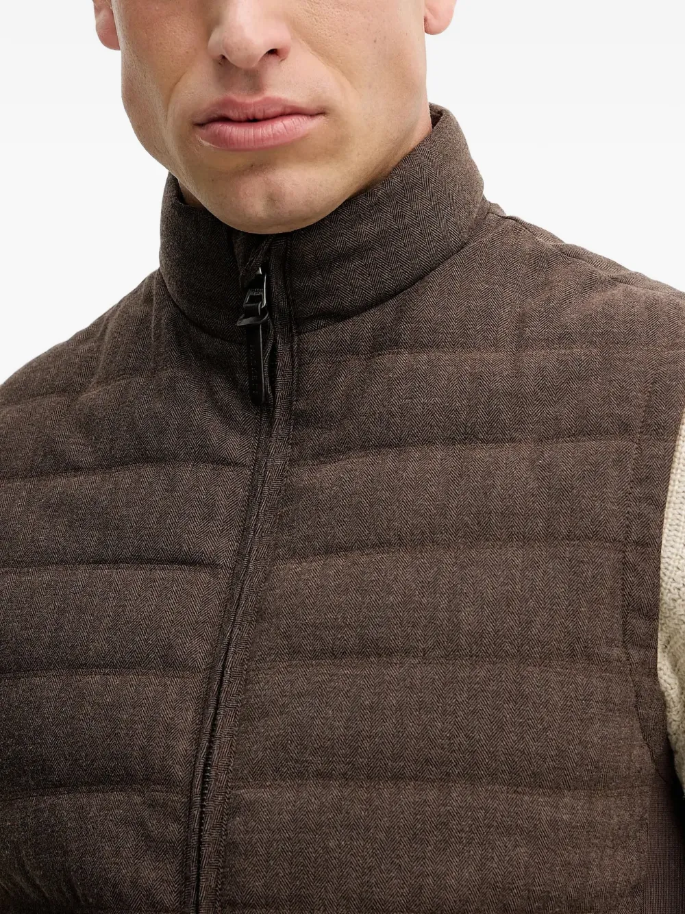 Hackett London Bodywarmer met rits Bruin