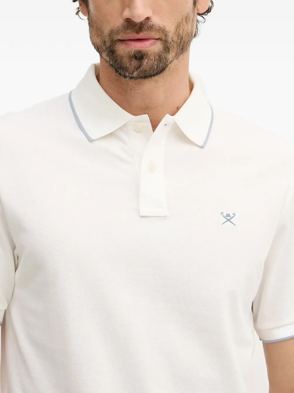 Hackett London Poloshirt met geborduurd logo Beige