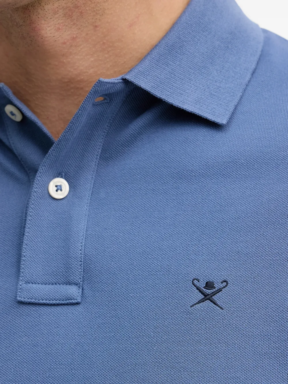 Hackett London Poloshirt met geborduurd logo Blauw