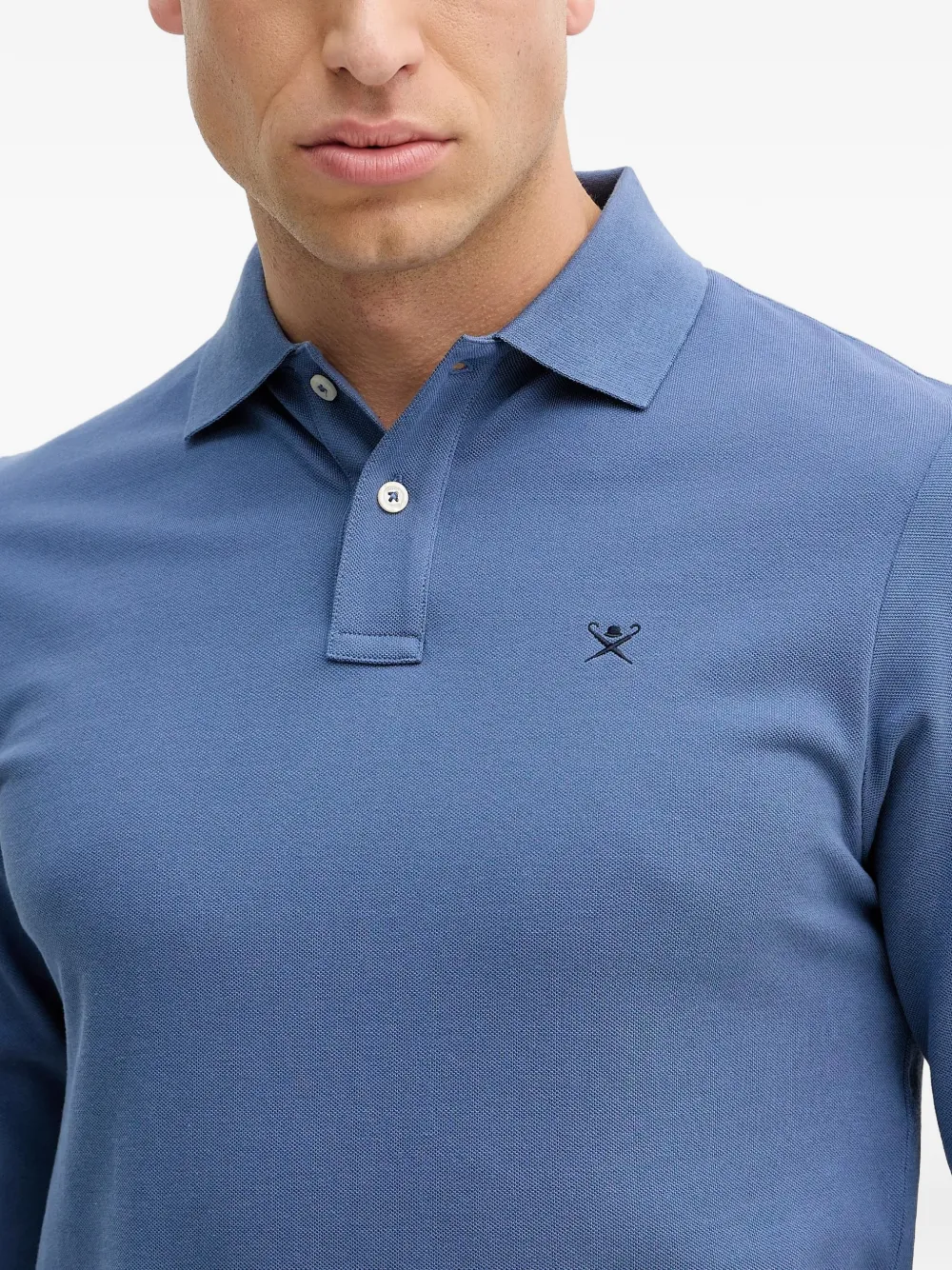 Hackett London Poloshirt met geborduurd logo Blauw