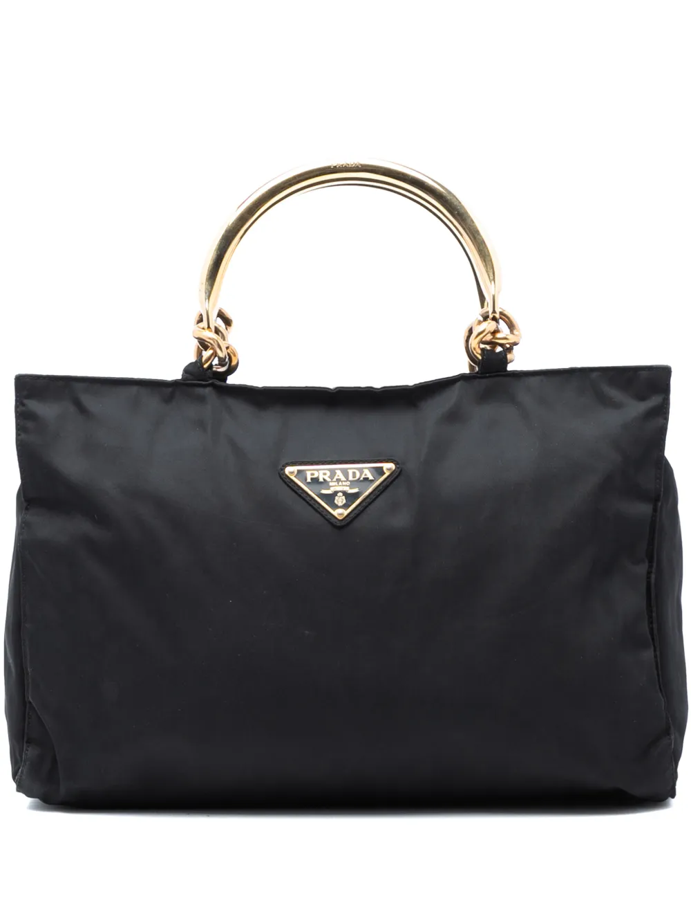 Prada Pre-Owned 2013-2026 Tessuto Metal Handle Bag handbag - Nero