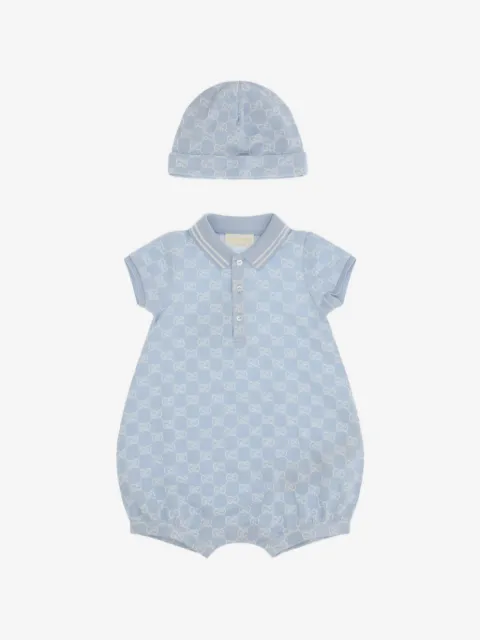 Gucci Kids GG 图案连体短裤套装(两件装)