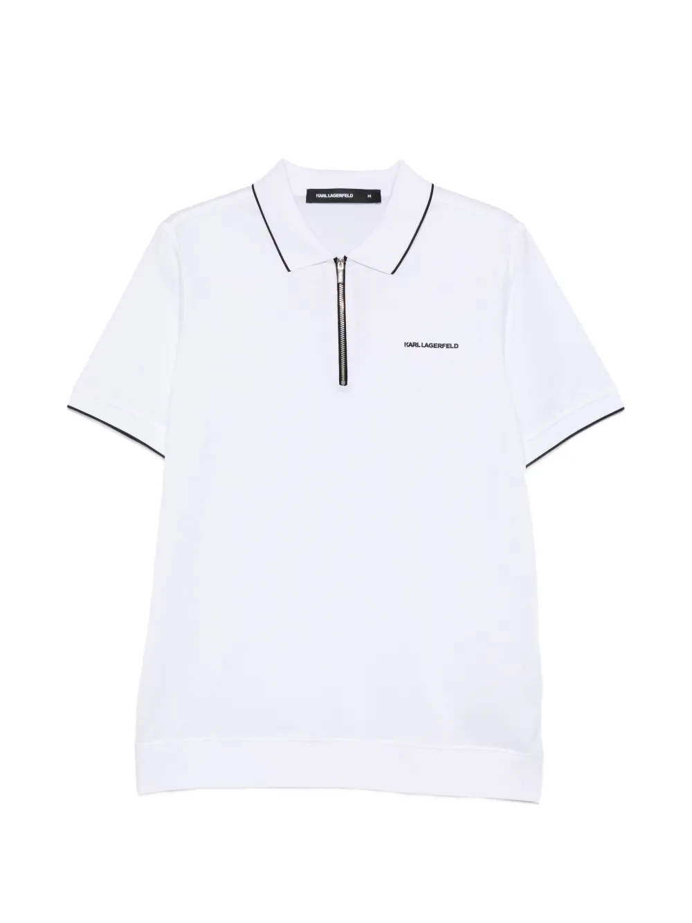 Karl Lagerfeld zip-front polo shirt - Weiß
