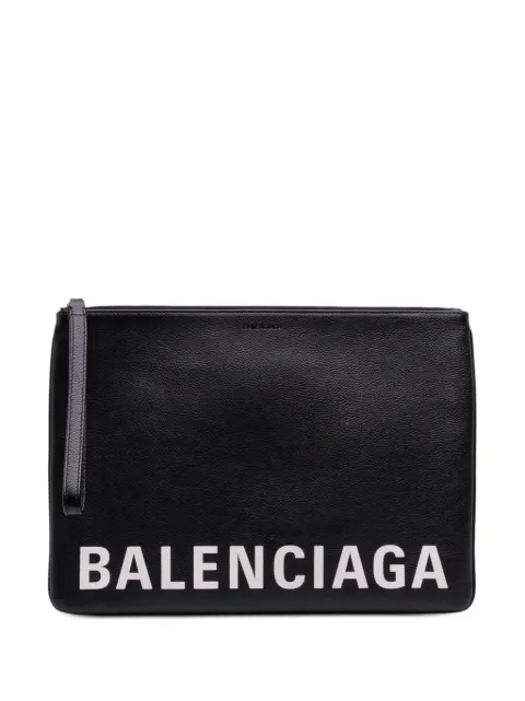 Balenciaga Pre-Owned 2016 Leather Ville Logo clutch bag