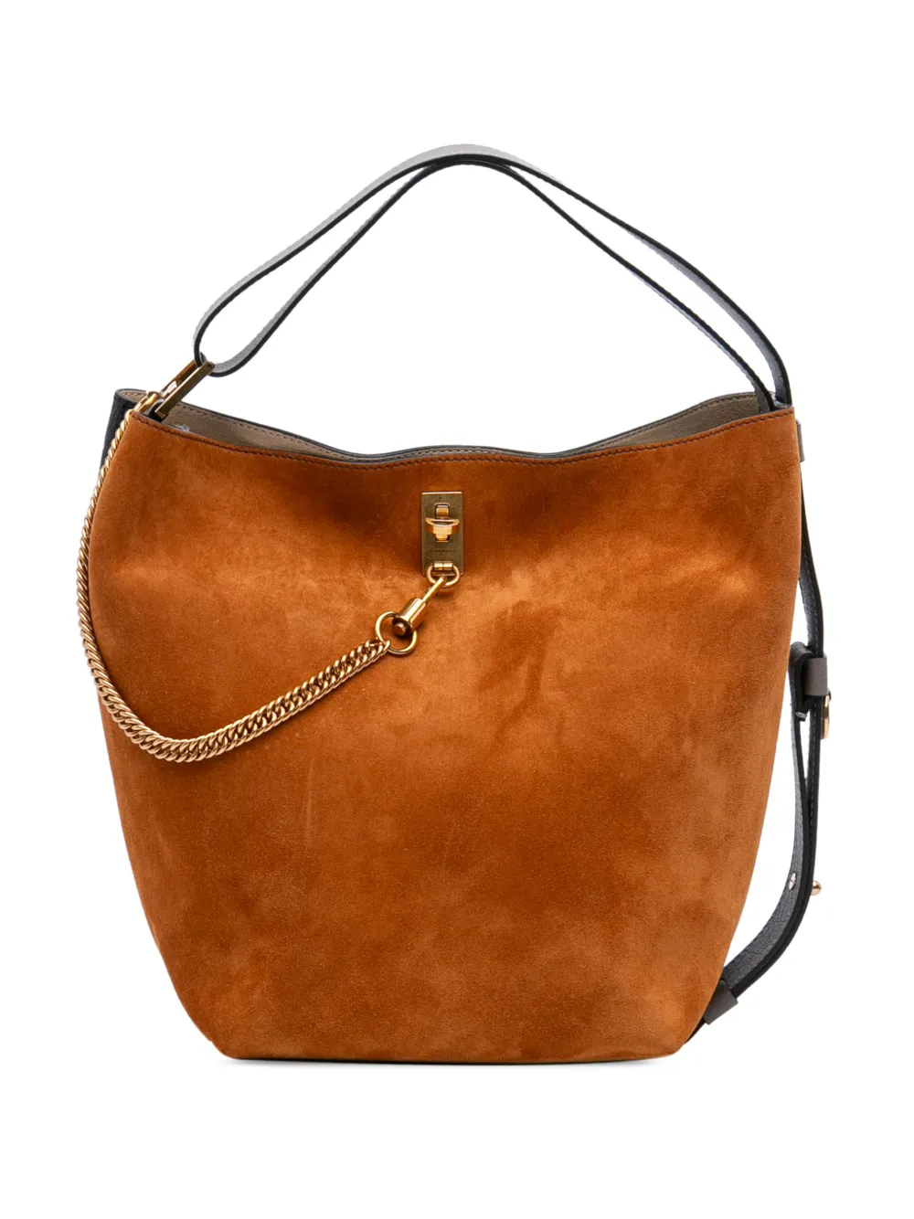 Givenchy Pre-Owned 2010-2026 Medium Suede and Leather GV bucket bag - Marrone