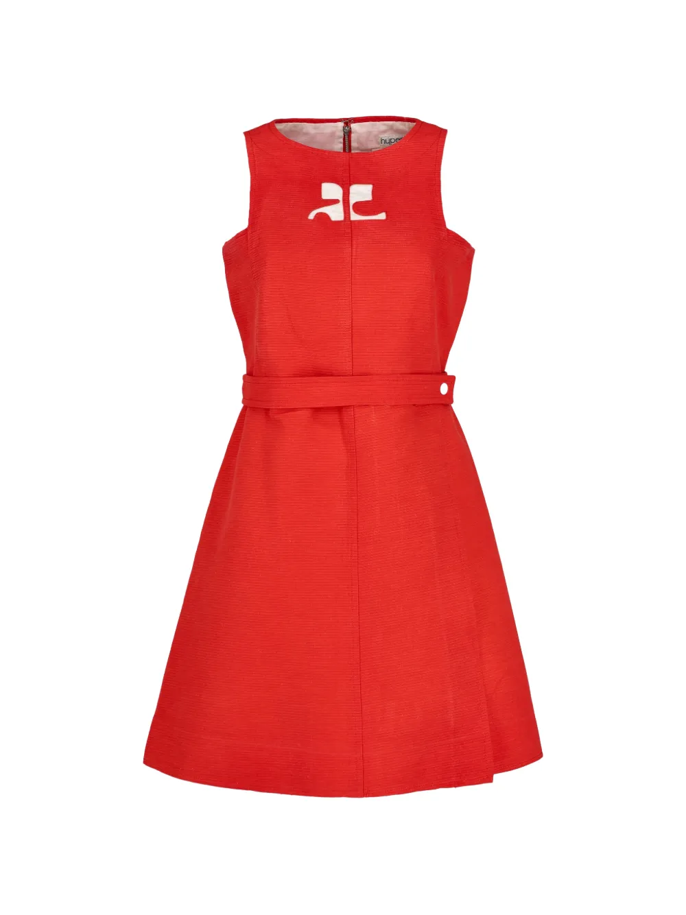 Courrèges Pre-Owned logo-detail belted dress - Red