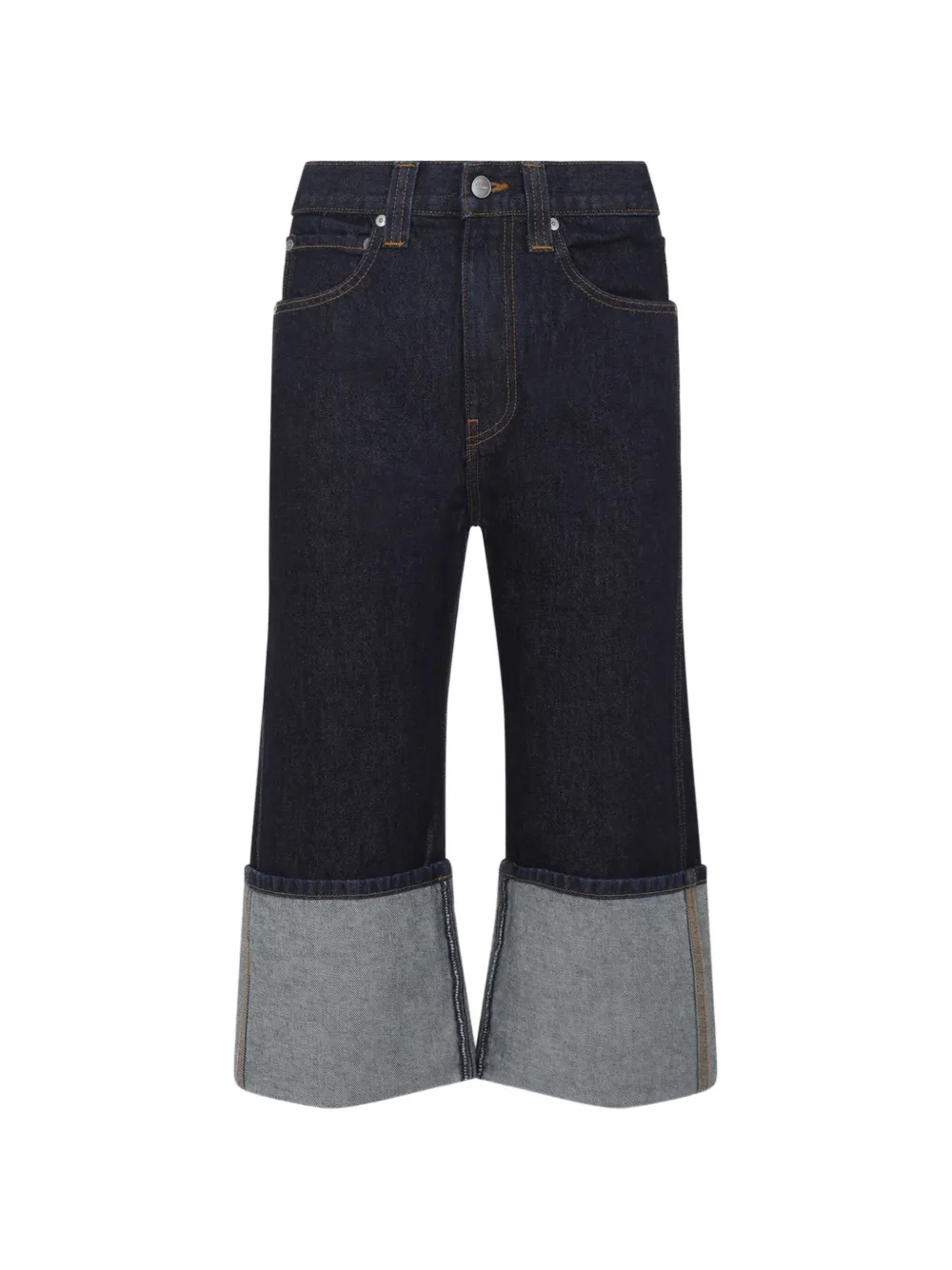 KHAITE cuffed cotton jeans - Blu