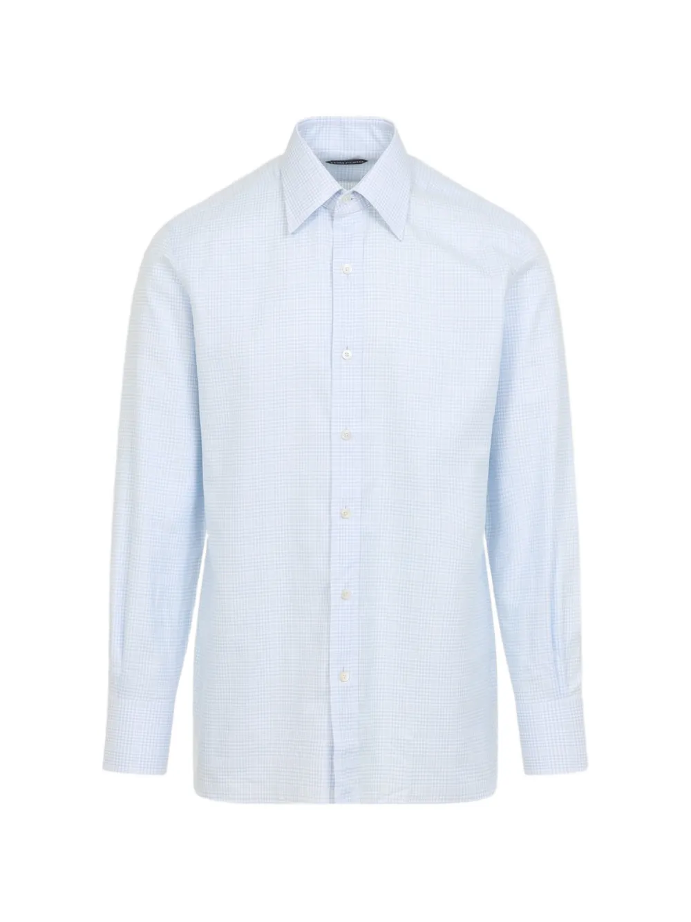 TOM FORD check cotton shirt - Blau