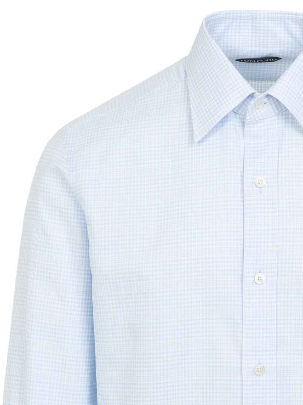 TOM FORD Geruit katoenen overhemd Blauw