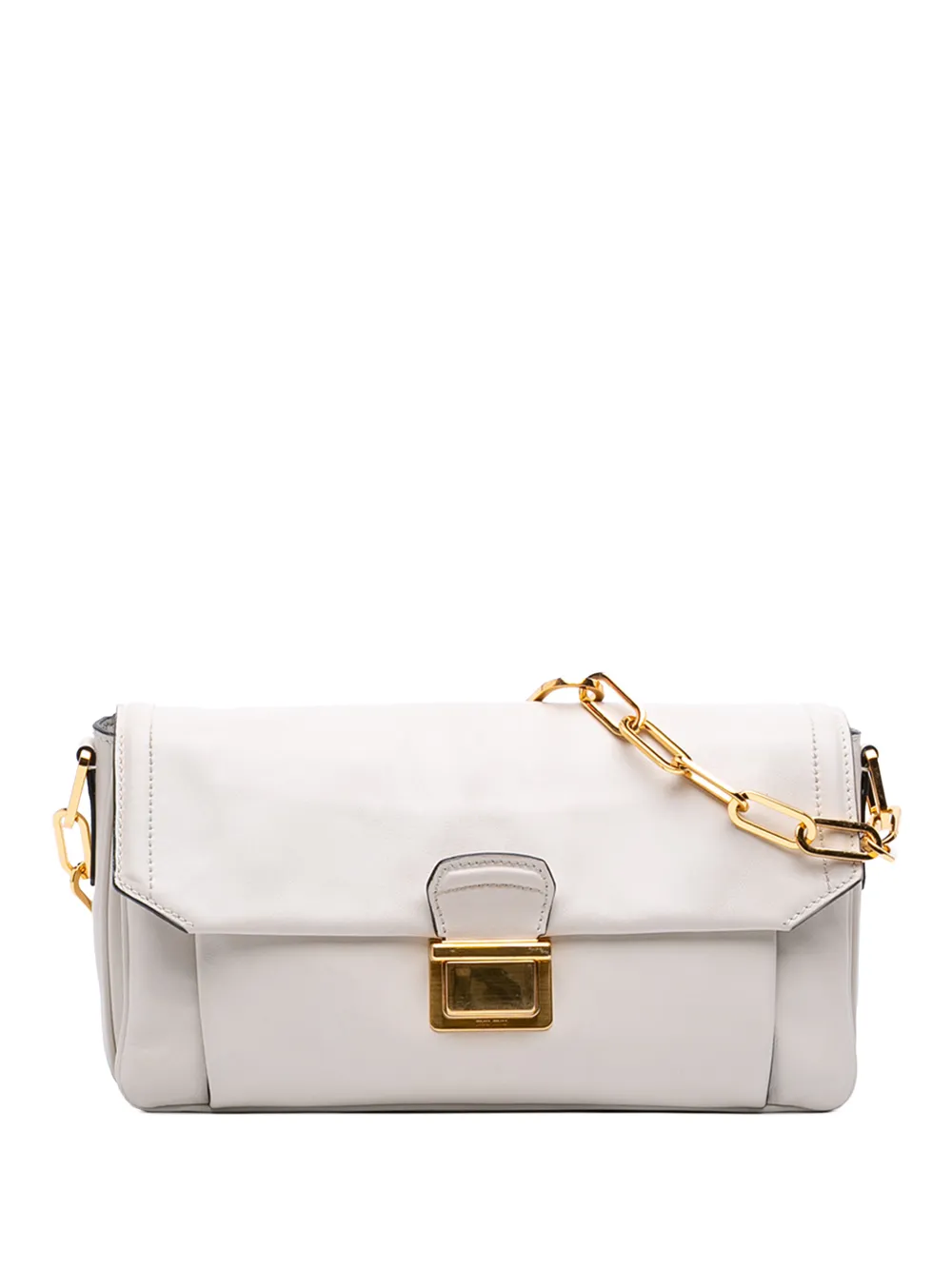 Miu Miu Pre-Owned 2010-2026 Vitello Soft Chain Flap shoulder bag - Bianco
