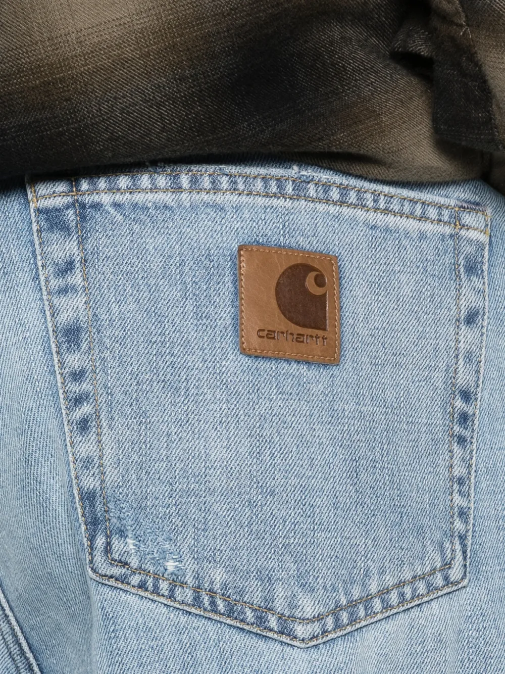 Carhartt WIP Aaron jeans met logopatch Blauw