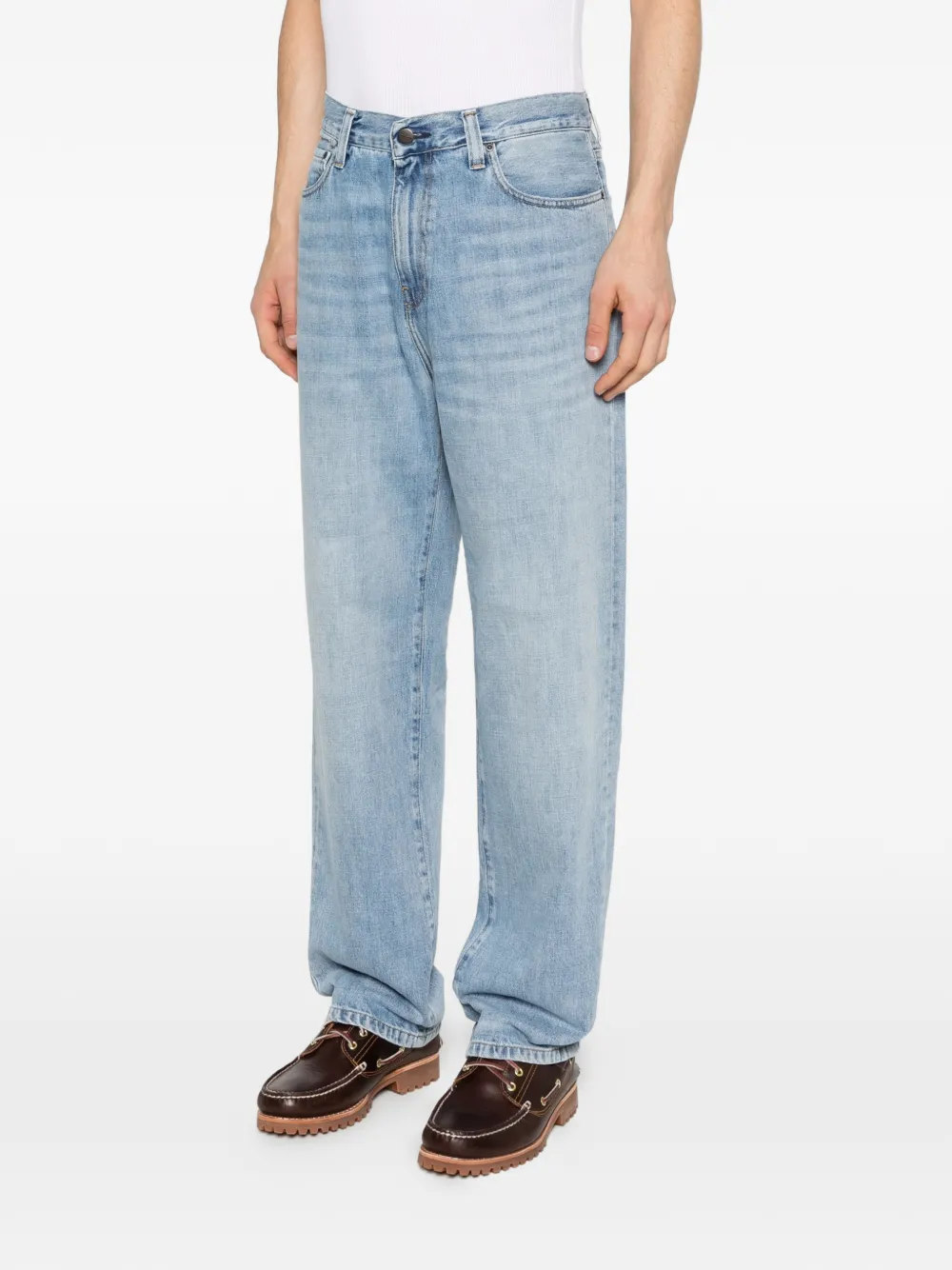 Carhartt WIP Aaron jeans met logopatch Blauw