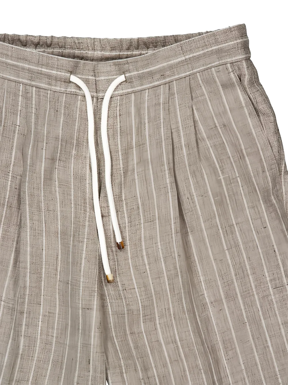 Brunello Cucinelli Gestreepte linnen broek Beige
