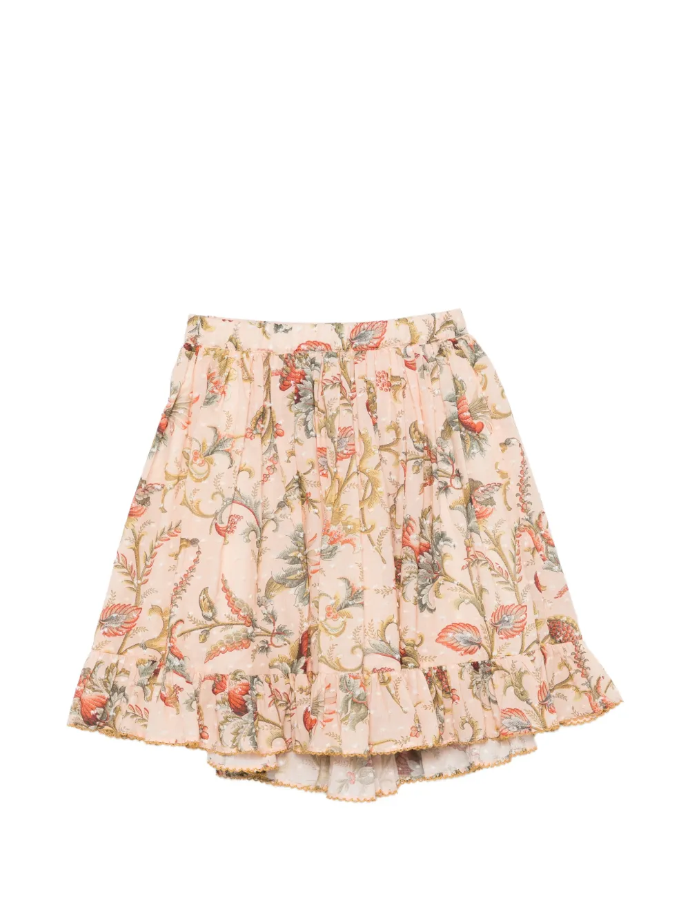 ETRO KIDS ruffled floral-print skirt - Orange